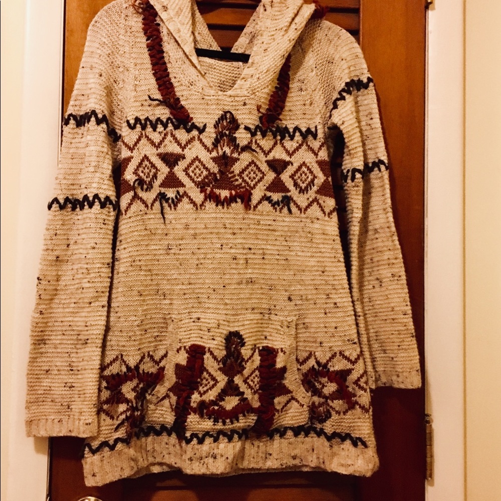 Free People tunic sweater with hood